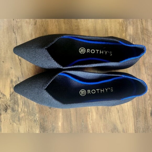 Rothy's The Point II Black Flats Size 9.5 EXCELLENT CONDITION - Picture 2 of 9